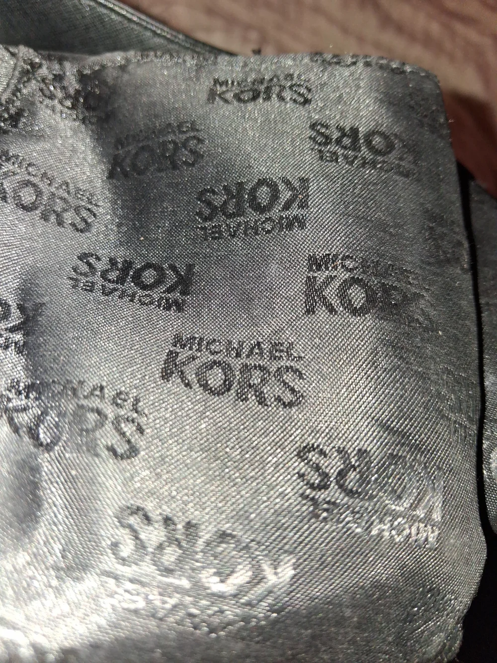Michael Kors Black Leather Tote with Gold Accent Charm